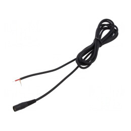 Cablu Negru 1x1mm2 DC 5.5/2.5 Soclu Drept 5m | Electronic-mag.ro | Componente Electronice