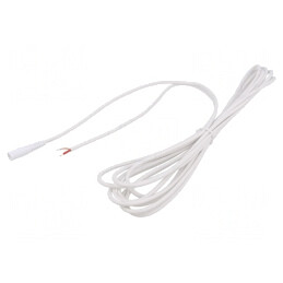 Cablu; 1x1mm2; cabluri,DC 5,5/2,5 soclu; drept; alb; 5m; -20÷70°C