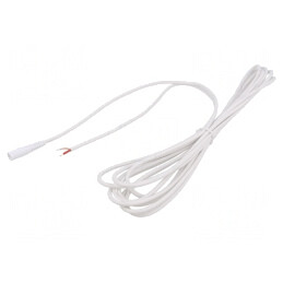 Cablu Alb DC 5.5/2.5 Soclu Drept 5m 1x1mm2 | Electronic-mag.ro | Componente Electronice