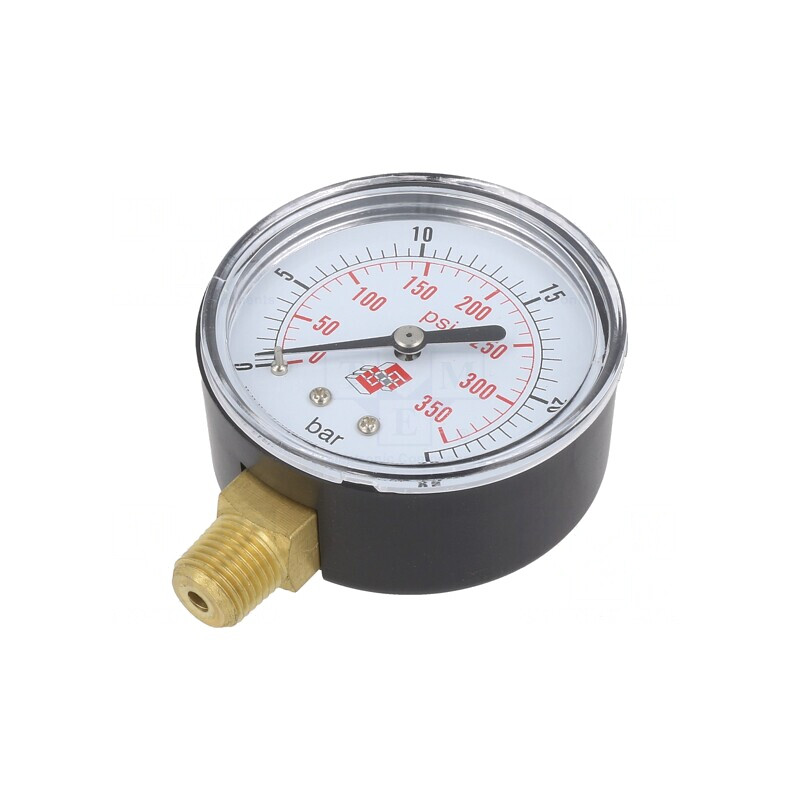 Manometru 0-25 bar pentru Lichide și Gaze Inerte 63 mm | Electronic-mag.ro | Componente Electronice