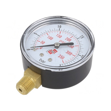 Manometru 0-25 bar pentru Lichide și Gaze Inerte 63 mm | Electronic-mag.ro | Componente Electronice