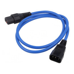 Cablu IEC C13-C14 cu Blocare 1m PVC | Electronic-mag.ro | Componente Electronice