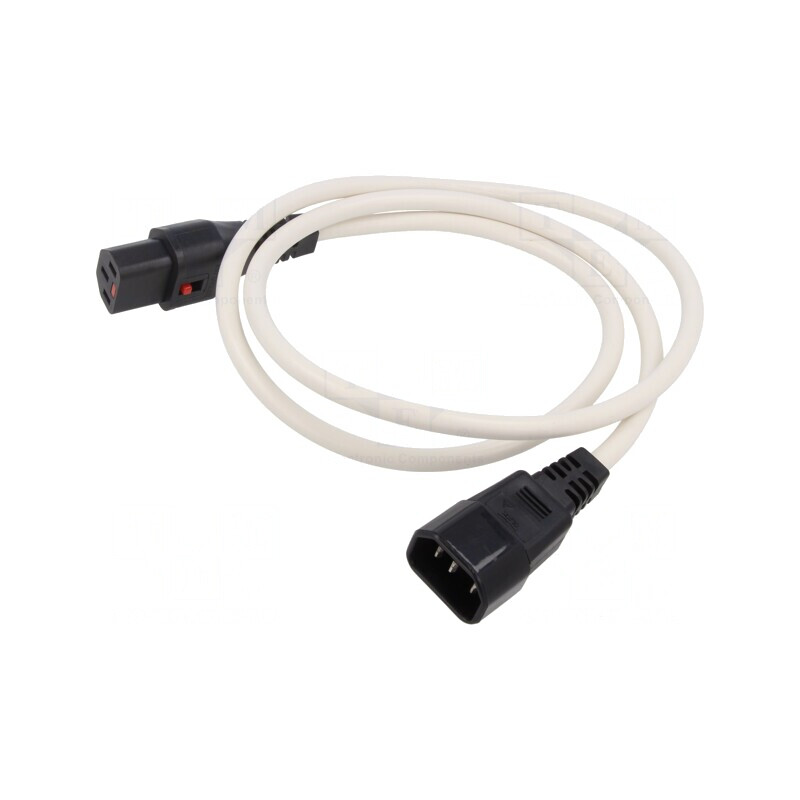 Cablu de Alimentare IEC C13 la C14 cu Blocare 1m | Electronic-mag.ro | Componente Electronice
