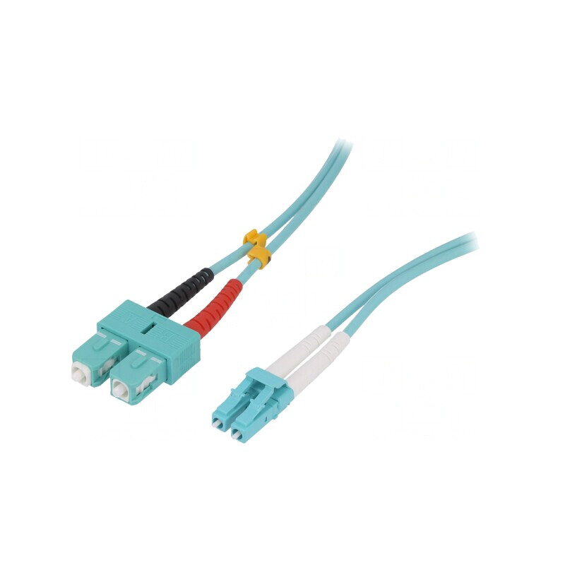 Patch cord fibră OM3 LC/UPC-SC/UPC 2m turcoaz LSZH | Electronic-mag.ro | Componente Electronice