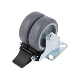 Roată de Transport 75mm cu Roți Duble 100kg | Electronic-mag.ro | Componente Electronice