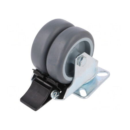 Roată de Transport 75mm cu Roți Duble 100kg | Electronic-mag.ro | Componente Electronice