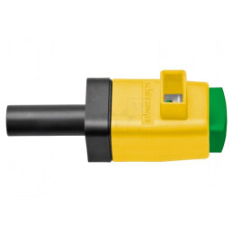 Clemă laborator galben-verde 300VDC 16A nichel | Electronic-mag.ro | Componente Electronice