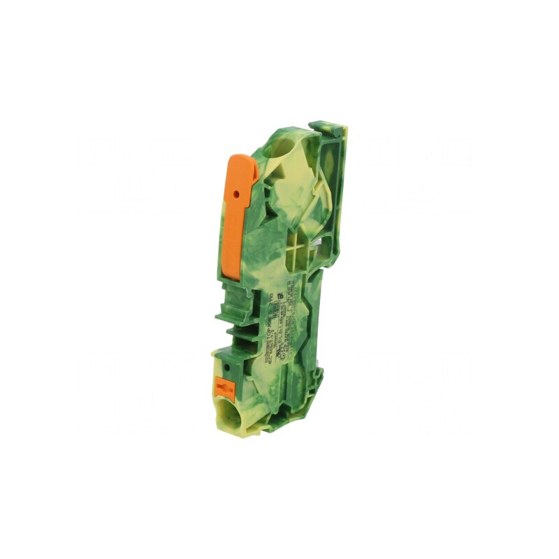 Conector Șine 0,5-16mm2 1 Pista 2 Borne Galben-Verde | Electronic-mag.ro | Componente Electronice