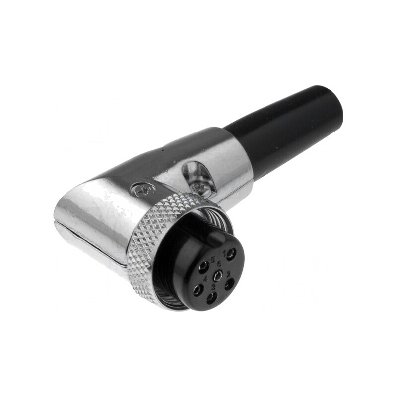 Mufă microfon 6 pini cablu unghi 90° 6mm | Electronic-mag.ro | Componente Electronice