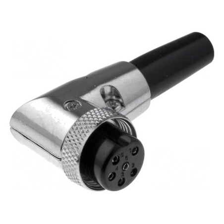 Mufă microfon 6 pini cablu unghi 90° 6mm | Electronic-mag.ro | Componente Electronice