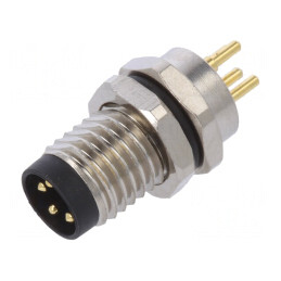 Conector M8 Tată 4 PIN Drept Montare Panou 3A | Electronic-mag.ro | Componente Electronice