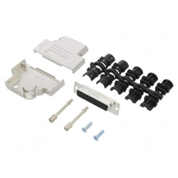 Conector D-Sub 25 PIN Mamă Unghi 45° Lipire Gold Flash | Electronic-mag.ro | Componente Electronice