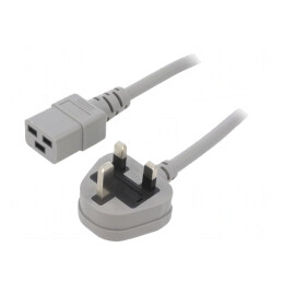 Cablu Alimentare 3m 3x1,5mm2 Gri 13A | Electronic-mag.ro | Componente Electronice