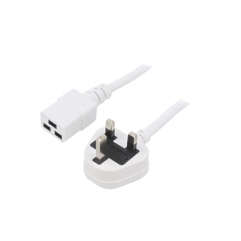 Cablu Alimentare 3m Alb 13A 3x1,5mm2 cu Mufă BS 1363 și Conector IEC C19 | Electronic-mag.ro | Componente Electronice Cablu Alimentare 3m Alb 13A 3x1,5mm2 cu Mufă BS 1363 și Conector IEC C19 | Electronic-mag.ro | Componente Electronice