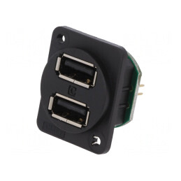 Soclu USB A dublu 2.0 2.54mm | Electronic-mag.ro | Componente Electronice