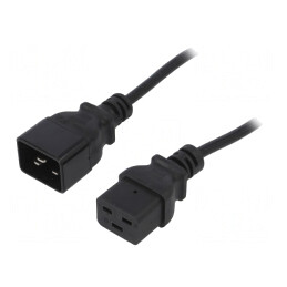 Cablu Alimentare IEC C19 la IEC C20 1,8m 16A Negru | Electronic-mag.ro | Componente Electronice