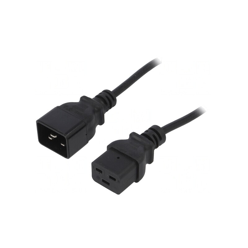Cablu Alimentare IEC C19 la IEC C20 1,8m 16A Negru | Electronic-mag.ro | Componente Electronice