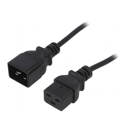 Cablu Alimentare IEC C19 la IEC C20 1,8m 16A Negru | Electronic-mag.ro | Componente Electronice