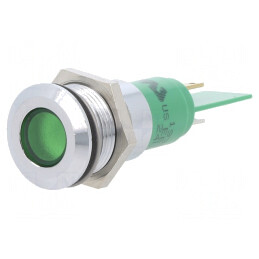 Lampă LED Verde Control 24V Ø16mm | Electronic-mag.ro | Componente Electronice