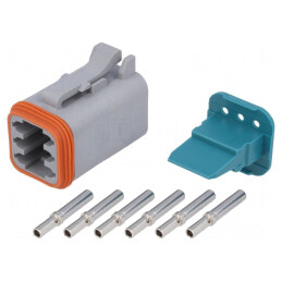 Conector AT mamă 6 pini crimpat cablu-cablu | Electronic-mag.ro | Componente Electronice