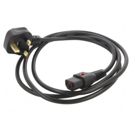 Cablu Alimentare 1m BS 1363 la IEC C13 cu Blocare | Electronic-mag.ro | Componente Electronice