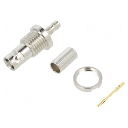 Soclu Micro BNC Mamă 75Ω PTFE Aurit | Electronic-mag.ro | Componente Electronice
