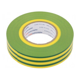 Bandă electroizolantă galben-verde 19mm x 20m | Electronic-mag.ro | Componente Electronice