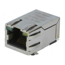 Soclu RJ45 Ecranat cu LED Aurit 8P8C | Electronic-mag.ro | Componente Electronice