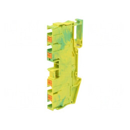 Conector de șine 0.5-10mm² 1 pistă 4 borne galben-verde | Electronic-mag.ro | Componente Electronice