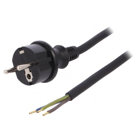 Cablu Alimentare 3x1,5mm2 SCHUKO Cu Mufă Guma | Electronic-mag.ro | Componente Electronice