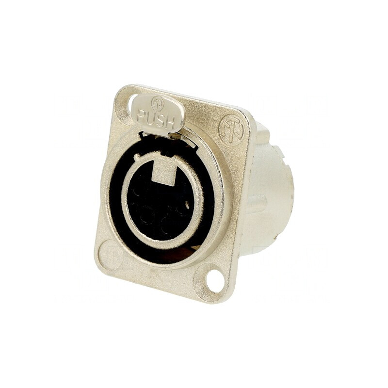 Soclu XLR Mamă 4 Pin cu Buton și Lipire Argint 10A | Electronic-mag.ro | Componente Electronice