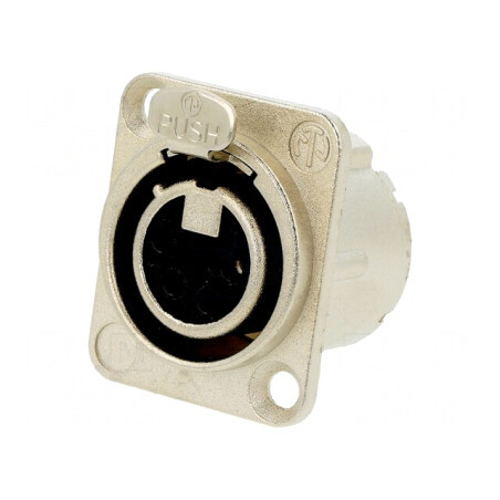 Soclu XLR Mamă 4 Pin cu Buton și Lipire Argint 10A | Electronic-mag.ro | Componente Electronice