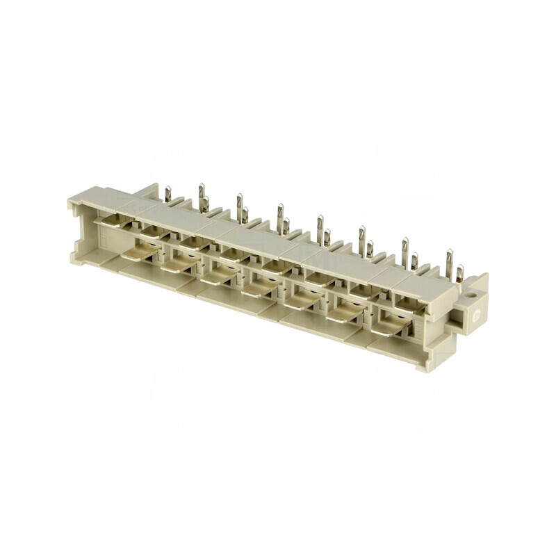 Soclu DIN 41612 tip H tată 15 PIN THT argintat pentru PCB | Electronic-mag.ro | Componente Electronice