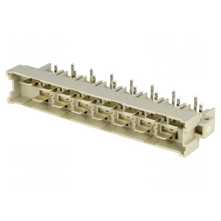 Soclu DIN 41612 tip H tată 15 PIN THT argintat pentru PCB | Electronic-mag.ro | Componente Electronice