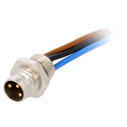 Conector M8 Tată 3 PIN pentru Panou 0.2m | Electronic-mag.ro | Componente Electronice