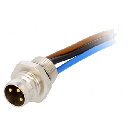 Conector M8 Tată 3 PIN pentru Panou 0.2m | Electronic-mag.ro | Componente Electronice