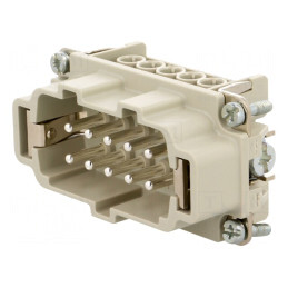 Conector HDC cu Inserturi Contact Tată 10 Pini + PE | Electronic-mag.ro | Componente Electronice