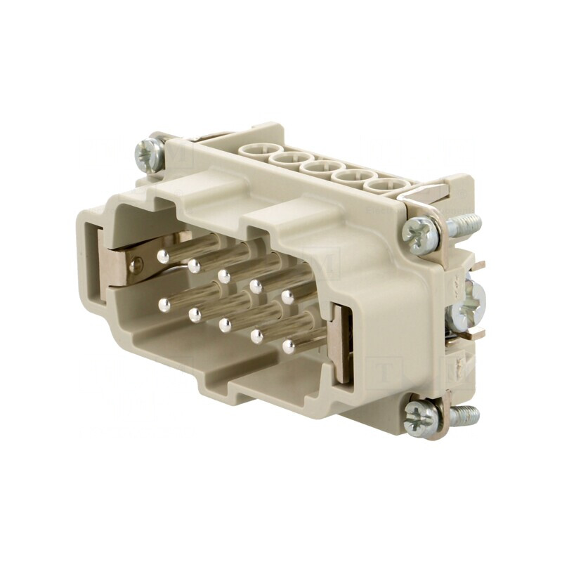 Conector HDC cu Inserturi Contact Tată 10 Pini + PE | Electronic-mag.ro | Componente Electronice