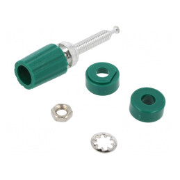 Soclu Banană Verde 4mm 15A 2500V | Electronic-mag.ro | Componente Electronice