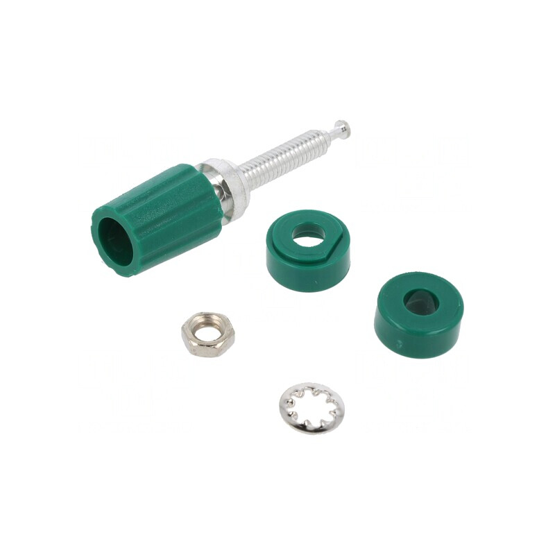 Soclu Banană Verde 4mm 15A 2500V | Electronic-mag.ro | Componente Electronice