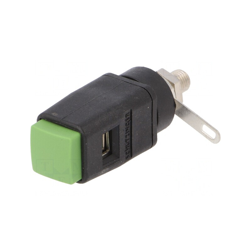Clemă de laborator verde 70VDC 16A nichelată | Electronic-mag.ro | Componente Electronice