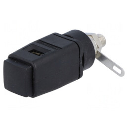 Clemă de laborator neagră 70VDC 16A nichel 33VAC | Electronic-mag.ro | Componente Electronice