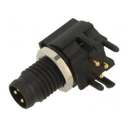 Conector M8 Tată 4 PIN 90° Montare Panou 3A | Electronic-mag.ro | Componente Electronice