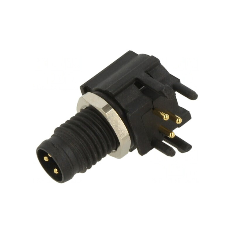 Conector M8 Tată 4 PIN 90° Montare Panou 3A | Electronic-mag.ro | Componente Electronice
