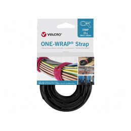 Bandă Velcro 20mm x 0,2m Neagră pentru Fixare și Legare | Electronic-mag.ro | Componente Electronice