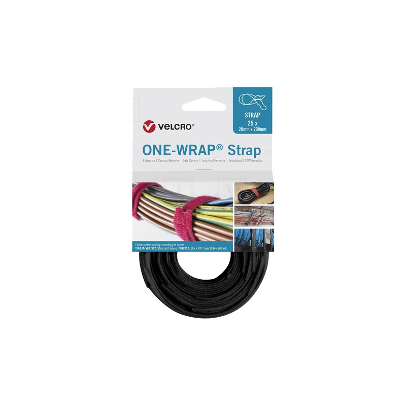 Bandă Velcro 20mm x 0,2m Neagră pentru Fixare și Legare | Electronic-mag.ro | Componente Electronice