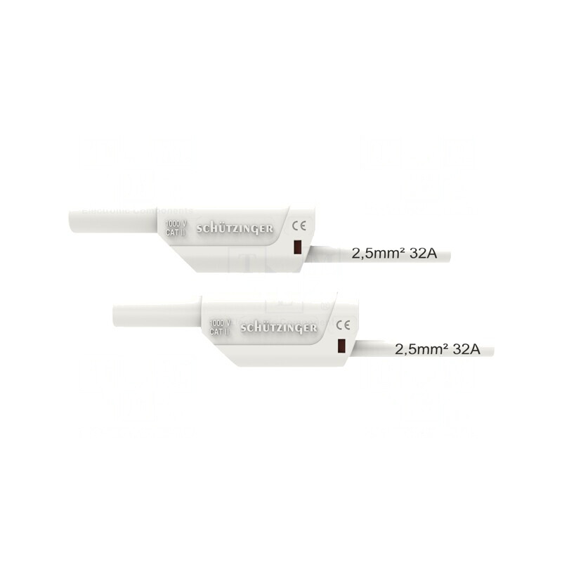 Cablu de măsurare 32A mufă banană 4 mm albă | Electronic-mag.ro | Componente Electronice