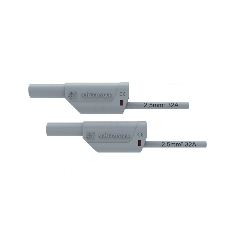 Cablu de măsurare 32A mufă banană 4 mm gri | Electronic-mag.ro | Componente Electronice