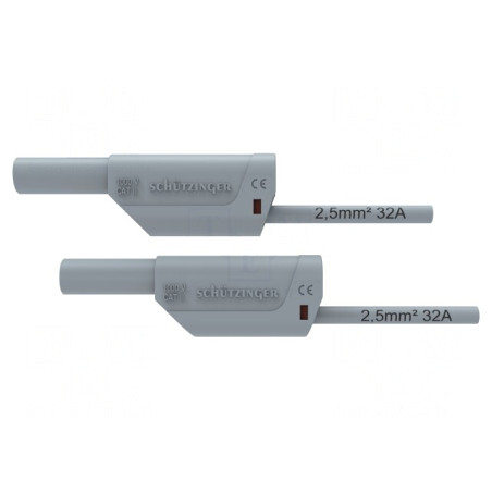 Cablu de măsurare 32A mufă banană 4 mm gri | Electronic-mag.ro | Componente Electronice