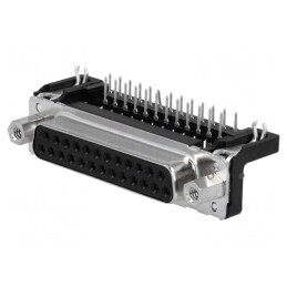 Conector D-Sub 25 Pin Mamă 90° THT UNC 4-40 | Electronic-mag.ro | Componente Electronice
